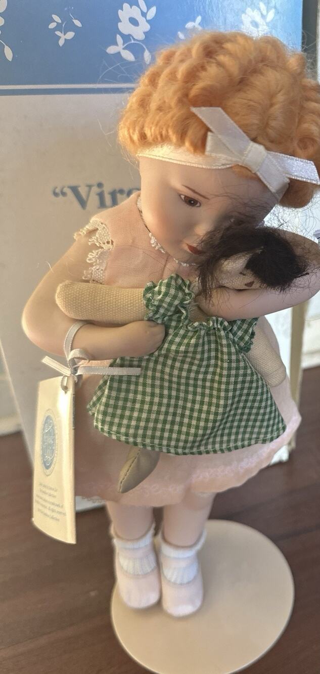1990 Bessie Pease Gutmann Virginia Porcelain Doll Hamilton Collection COA Box